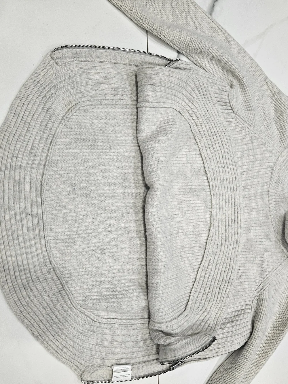 Vince Gray Ribbed Cowl Neck Sweater Cashmere/wool Side Zippers